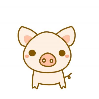 2021 Pig Year Couple Avatar - One Pair of Two Super Cute Cartoon Pig Couple Avatar - One Male and One Female