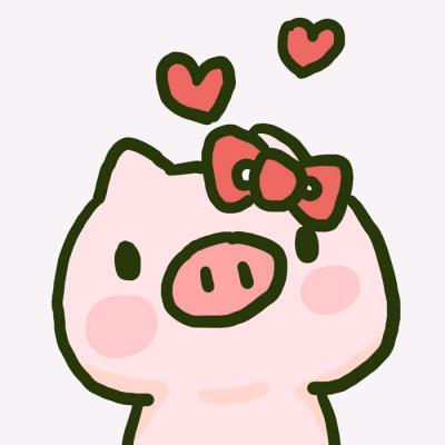 2021 Pig Year Couple Avatar - One Pair of Two Super Cute Cartoon Pig Couple Avatar - One Male and One Female