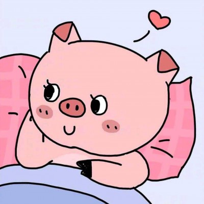 2021 Pig Year Cartoon Couple Avatar with Two Images, One Left and One Right, Telling Stories to the Wind, Drinking, and Talking About Hearts