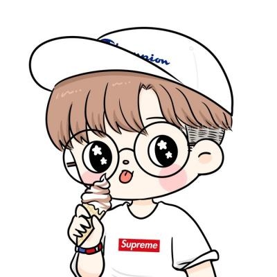 Q version couple avatar, one left and one right, super cute wearing white gauze just to wait for you