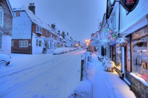 Dreaming of beautiful snowfall. Picture of heavy snowfall