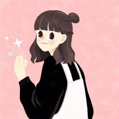 WeChat avatar girl simple and generous hand drawn 2021, we are all very happy without discussing emotions