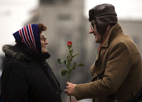 Holding the Hand of the Child and Growing Old with the Child, Sweet Picture of an Old Man with White Hair