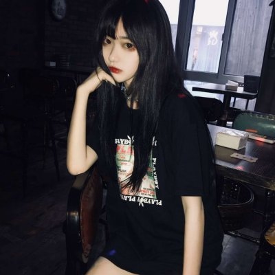 Tiktok Black and White Head Portrait of Female Students Charming and Charming 2021 Latest Female Head Portrait Gao Leng Charming and Charming