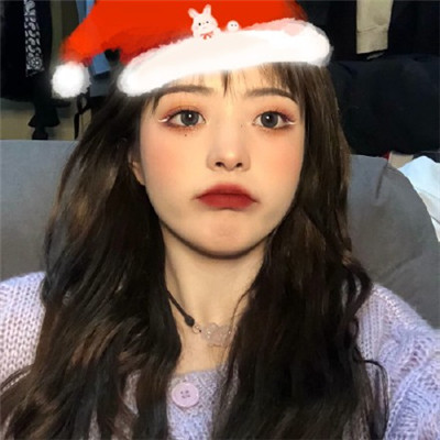 WeChat Christmas Hat Avatar Girl's Beautiful and Cute Christmas Girl Avatar 2021