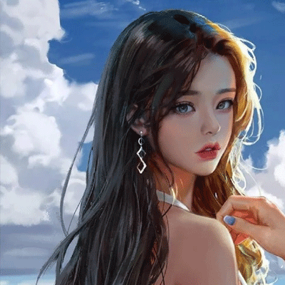 HD anime beautiful hand-painted female head collection If the weather is good, let's go to the seaside to watch the sunset