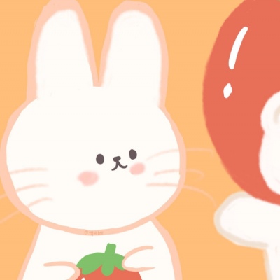 Rabbit cartoon avatar cute and cute Kawaii, I love you like a mouse loves rice