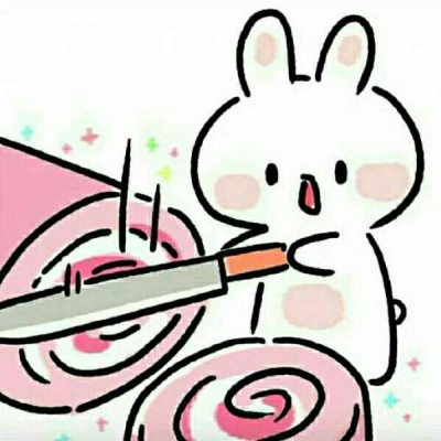 Rabbit cartoon avatar cute and cute Kawaii, I love you like a mouse loves rice