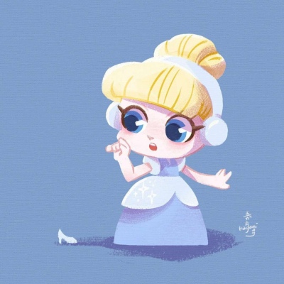 Cute Disney Princess cartoon hand-painted avatar, don't hug that person who makes you sad anymore