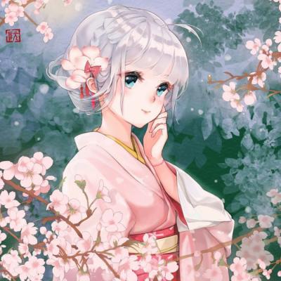 2021 Anime Cartoon Avatar Girls Beautiful and Pure HD Pictures People with Willow Heads on the Moon Meet After Dusk