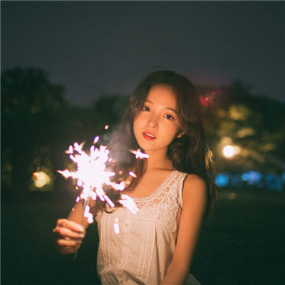 Beautiful artistic conception of fireworks avatar at night. Your heart is like a vast grassland.