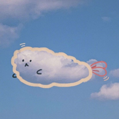 Good luck scenery WeChat avatar blue sky and white clouds Cute hand-painted white clouds avatar collection