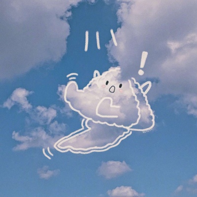 Good luck scenery WeChat avatar blue sky and white clouds Cute hand-painted white clouds avatar collection