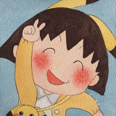 Chibi Maruko-chan WeChat avatar watercolor anime Chibi Maruko-chan avatar cute