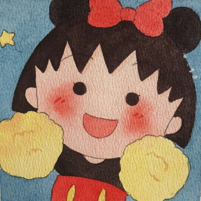 Chibi Maruko-chan WeChat avatar watercolor anime Chibi Maruko-chan avatar cute