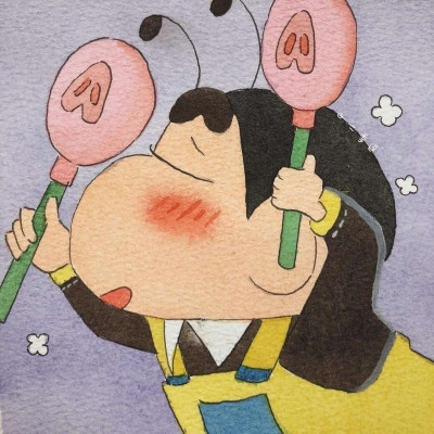 Crayon Shin-chans watercolor spoof avatar Crayon Shin-chans WeChat avatar is cute and humorous