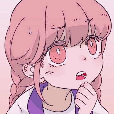 Kawaii cute pink two-dimensional anime girl head. Cartoon girl head with cute girly heart.