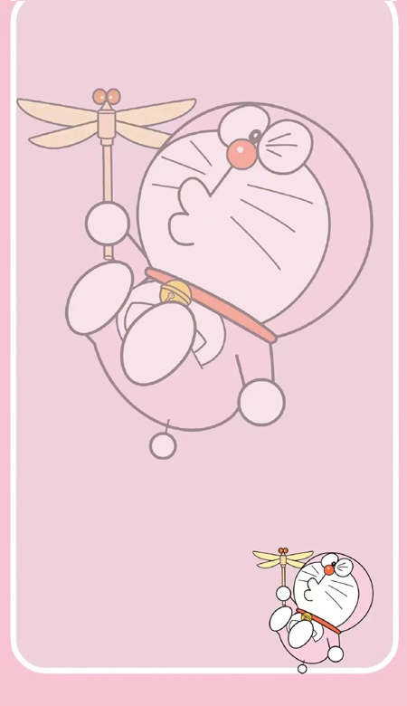 Pink and tender Doraemon home screen wallpaper Super pink and super cute Doraemon skin collection