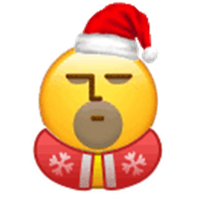 2021 Christmas emoji chat emoticon collection Collection of cute emoji expressions wearing Santa hats