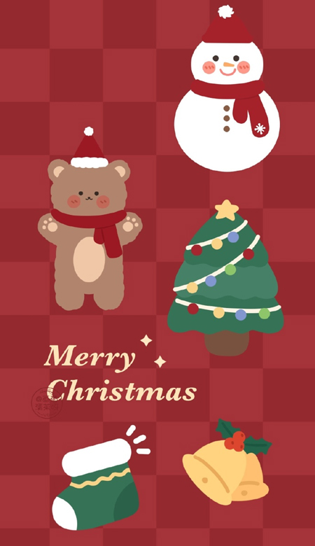 2021 Christmas wallpapers HD mobile wallpapers are cute. Hang the bells on the Christmas tree and hang you in my heart.