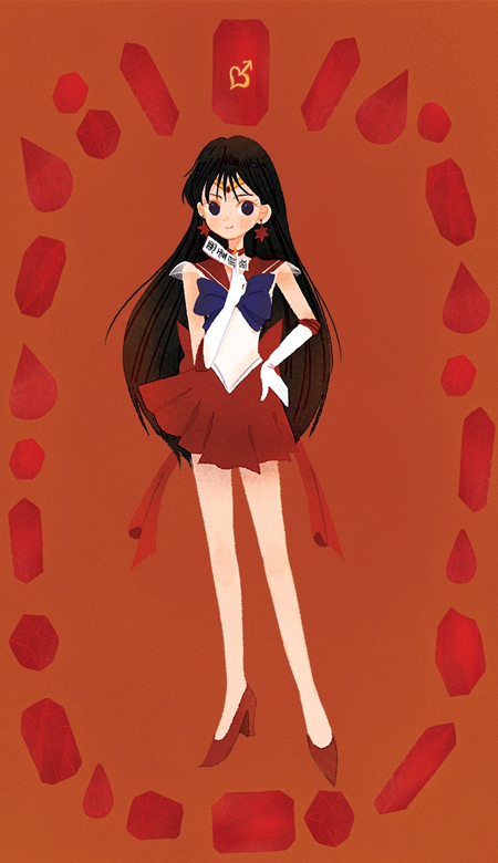 2022 Sailor Moon New Years red wallpaper is very suitable for lock screen