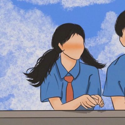 Non-mainstream boy and girl couple avatars