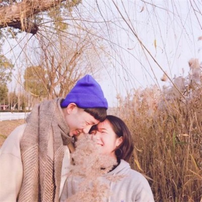 Two real portraits of fashionable couples