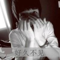 Black and white sad avatar picture of boy with words