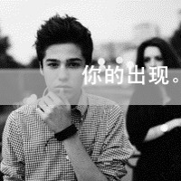 Black and white cool handsome male head with words