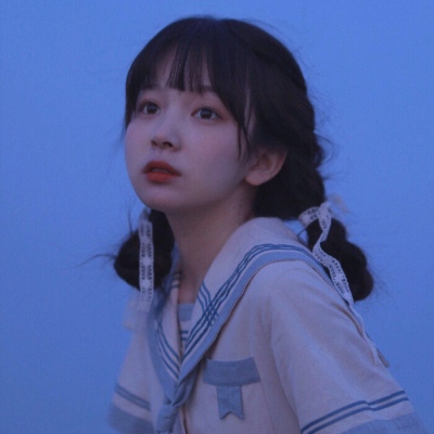 蓝色系唯美女生小清新头像图片