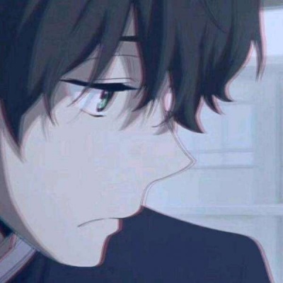 Anime boy's avatar slightly sad