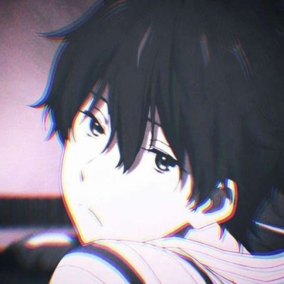 Anime boy's avatar slightly sad