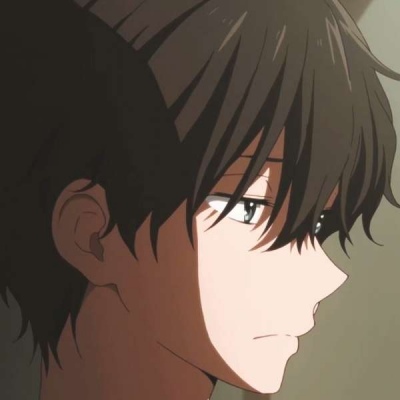 Anime boy's avatar slightly sad