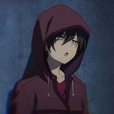 HD cool anime male portrait in mourning