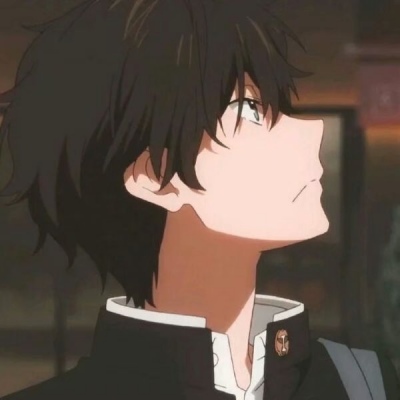 HD cool anime male portrait in mourning