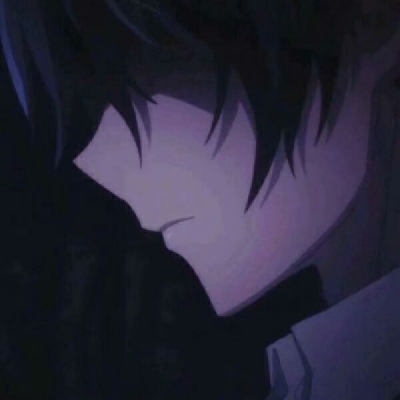 HD cool anime male portrait in mourning