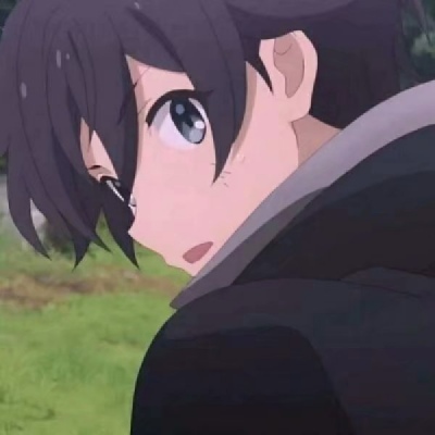 HD cool anime male portrait in mourning