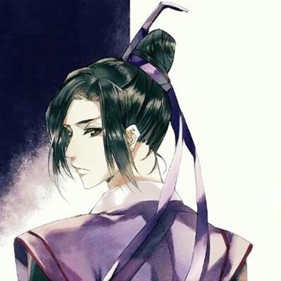 High definition handsome antique purple anime male head picture