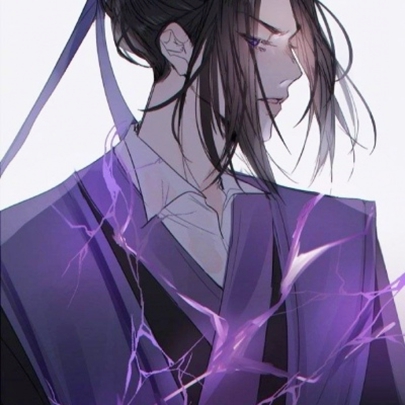 High definition handsome antique purple anime male head picture