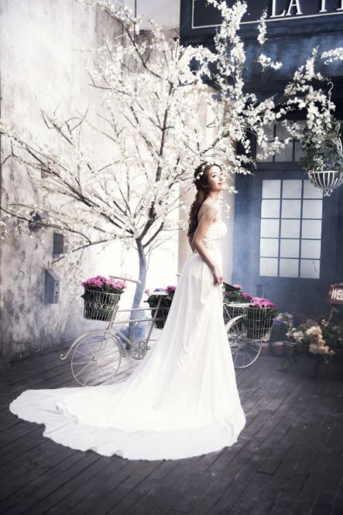 When my wedding dress falls, I will look at you in your white suit by my side.