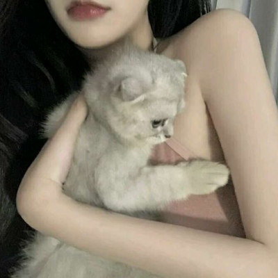 高清有爱的少女和猫咪头像图片