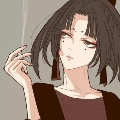 Smoking male anime avatar