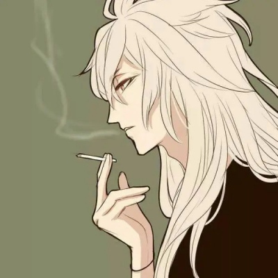 Smoking male anime avatar