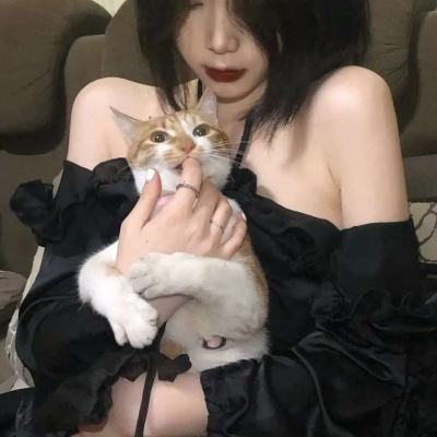 高清好看抱猫女头甜美图片