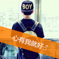 QQ avatar boy's back with words