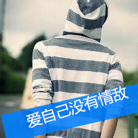 QQ avatar boy's back with words