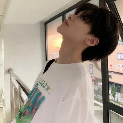 Side profile picture of handsome and beautiful boy