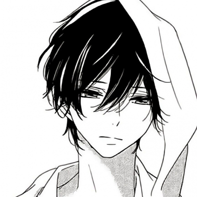 Beautiful and handsome black and white anime male head HD pictures