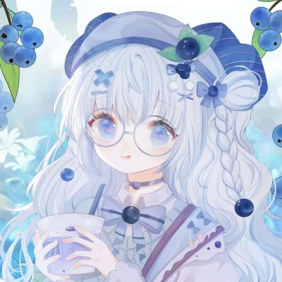HD fresh avatar pictures female anime blue color