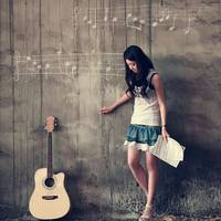 Fresh and artistic pictures of girls playing guitar